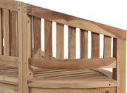 Banco tipo plátano SAM de 3 plazas, banco de madera de teca, banco de jardín de 150 cm, de madera maciza, para jardín y balcón