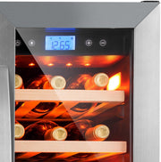 Klarstein Vinovilla Duo42, Bodega climatizada, Refrigerador de bebidas, Volumen: 126 L, 2 x 5 estantes de madera, Iluminación interior LED en 3 colores seleccionables, 2 zonas de enfriamiento, negro