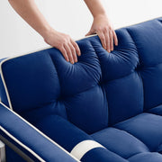 Sofá cama de 2 plazas de terciopelo de 55" con cama extraíble, respaldo ajustable, bolsillos laterales y soporte para teléfono