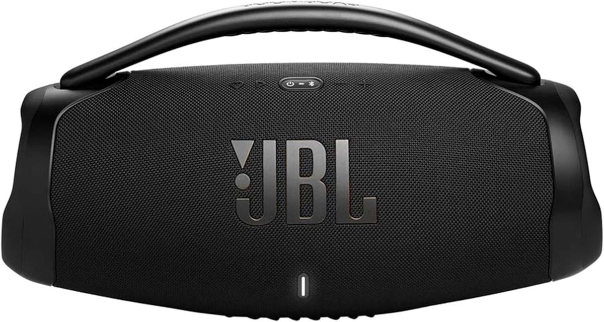 JBL Boombox 3 Wifi – Altavoz inalámbrico con Bluetooth y Wifi – Compatible con la aplicación JBL One – 24 horas de tiempo de reproducción – Resistente al agua y al polvo – Batería integrada – Negro