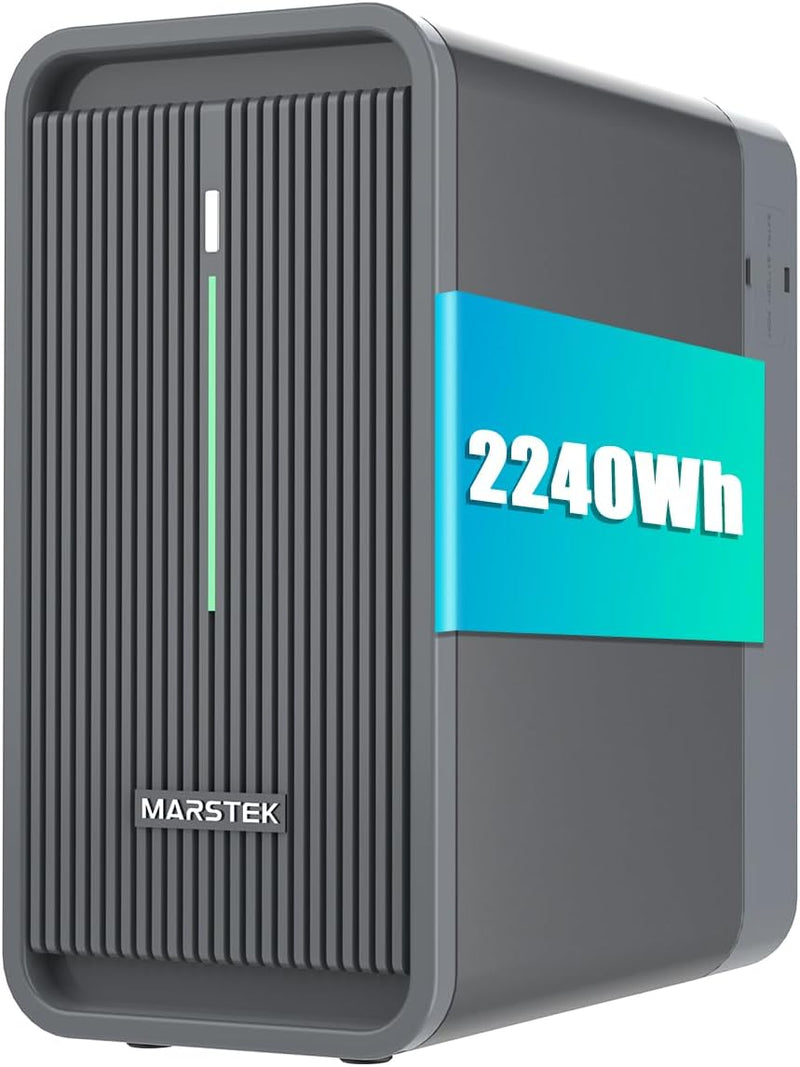 Central eléctrica de balcón con batería B2500, 6000 ciclos de carga, 1600W máx. Entrada FV de 1600W y salida de 800W, ampliable a 8960Wh, IP65, 0% IVA - Solo para particulares