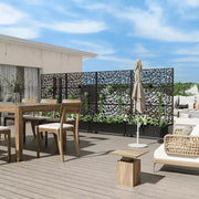 Jardinera MAYEERTY con enrejado de hierro, red negra, estilo 01, 72x47x16 pulgadas, juego de 3 piezas