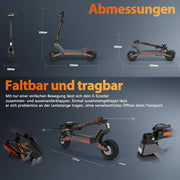 Patinete eléctrico Kukirin, patinete eléctrico para adultos, scooter eléctrico todoterreno, patinete eléctrico (autonomía de 55 km), G2