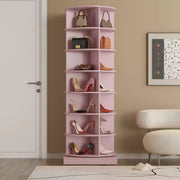 Zapatero giratorio Bellemave, torre de zapatos giratoria 360, capacidad para más de 28 pares de zapatos, rosa