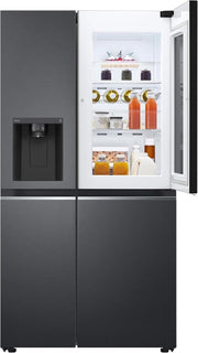 Frigorífico Side by Side LG GSGV81PYLL, Clase E, 635 L, Instaview, frigorífico con congelador, dispensador de hielo, hielo picado y agua, Total NoFrost, compresor Smart Inverter, Wi-Fi