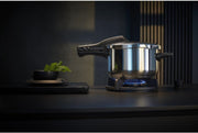 Juego de olla a presión WMF Perfect One Pot para inducción, 2 piezas, ollas a presión de 4,5 l y 3 l, señal de cocción grande, 2 niveles de cocción, mango de tapa extraíble, apto para todo tipo de cocinas, acero inoxidable