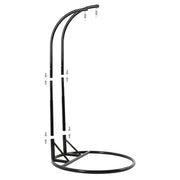 LeisureMod Silla Colgante Huevo para 2 Personas con Soporte - Columpio Hamaca Lounger de Ratán para Patio Exterior/Interior con Cojines