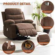 Sillón reclinable elevador eléctrico, reclinables eléctricos para ancianos con calor y masaje, asistencia para levantarse con portavasos, bolsillo lateral, para sala de estar