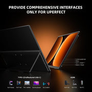 UPERFECT Monitor Portátil 4K 23,8" QLED | 400 Nits 24" Monitor Grande | 3840 * 2160 UHD 100% DCI-P3 | 1MS FreeSync | USB-C y HDMI | VESA y Soporte | Segunda Pantalla para Portátil, PC, Consolas de Juegos