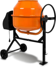 EBERTH 160L Hormigonera eléctrica móvil, motor de 650W, bastidor, tambor y corona dentada de acero, volante bloqueable, placa base ancha, hormigonera profesional, tambor orientable, manejo sencillo