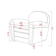 Pasargad Home Sillón Club París de Cuero Genuino, Marrón