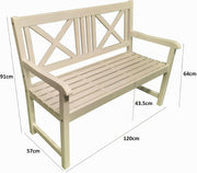 Banco de jardín metra, banco, banco de madera, blanco, banco de asiento, 2 plazas