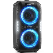 Altavoz Bluetooth W-KING 270W Peak Partybox 125dB, 12 bajos, 2 woofers de 16,5 cm, super graves, entrada de micrófono y guitarra, USB, AUX, batería.