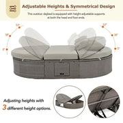 Cama de exterior para patio, diván para 2 personas con cojines y almohadas
