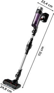 Rowenta X-Force Flex 9.60 Allergie Aspiradora escoba sin cable, filtración antialergénica, potente 100AW, ultraligera, autonomía 45min RH2038WO, negro/violeta