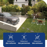 Cámara de vigilancia exterior inteligente Netatmo con sirena de 105 dB, WiFi, iluminación integrada de 12 W, detección de movimiento, visión nocturna, vídeo HD, almacenamiento local, sin suscripción, NOC-S-AMZ