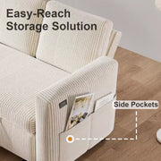 Sofá cama seccional Dyonery de 81", sofá cama en forma de L con chaise longue de almacenamiento reversible, USB, respaldo reclinable