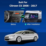 Autorradio Doble DIN con pantalla táctil HD de 9 pulgadas para Citroën C5 X7 (2008-2017), compatible con CarPlay y Android Auto, GPS, Wi-Fi, Bluetooth y Mirror Link. Procesador de 8 núcleos. Memoria: 2
