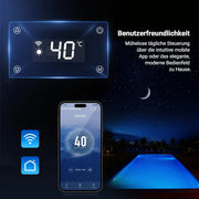Bomba de calor para piscina H5 5 kW para piscinas de hasta 20 m³, COP 5,51, calefacción, refrigeración, control Wi-Fi, intercambiador de calor de titanio