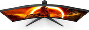 AOC Gaming CU34G2XPD - Monitor curvo WQHD de 34 pulgadas, 180Hz, 1ms, FreeSync Premium (3440x1440, HDMI, DisplayPort, Hub USB) Negro/Rojo