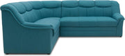 Sofá esquinero Berlin de la colección DOMO, sofá esquinero atemporal, 3 plazas a la derecha con función cama y acolchado de muelles, sofá en forma de L, sofá, 205 x 250 x 89 cm, petróleo