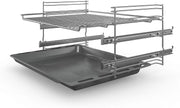 Cocina eléctrica de libre instalación Bosch Serie 4 HKR39C250, 60 cm de ancho, asistente de limpieza EcoClean Direct, aire caliente 3D para hornear en 3 niveles, control por pantalla LED, zona de cocción ampliable para recipientes grandes
