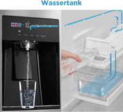 Midea KS-DDX 6.32 WT Frigorífico americano / 178,8 cm de altura / 254 kWh/año / No Frost / Compresor Dual Inverter / con dispensador de agua/hielo 3 en 1 y depósito de agua, Dark Inox