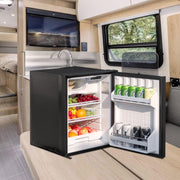 Smad 85L Refrigerador de compresor 12V, nevera de camping 12V, para caravana, congelador de 6L, negro