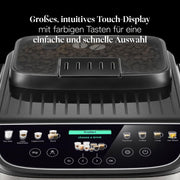 De'Longhi Magnifica Evo Next - Cafetera superautomática Perfetto con espumador de leche LatteCrema, 13 bebidas con un solo toque, cafetera para café y capuchino, pantalla táctil a color, titanio (ECAM312.80.SB)