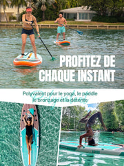 Tabla de paddle surf hinchable Niphean para adultos con todos los accesorios, tabla de stand up paddle hinchable de 320 cm para todos los niveles, SUP con capacidad de 200 kg para 2 personas, paddle hinchable con asiento