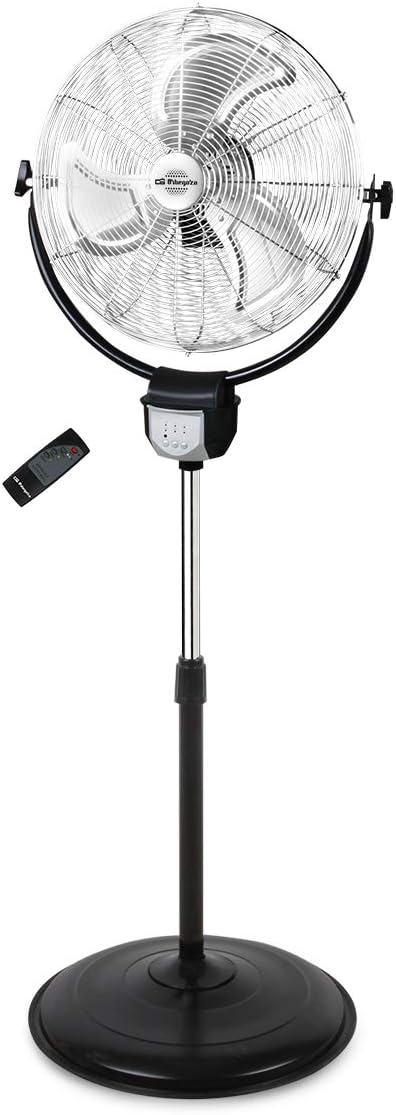 Orbegozo PWS 3050 - Ventilador industrial 2 en 1: ventilador de pie y de pared, función de oscilación, mando a distancia, 50 cm de diámetro, tres velocidades, altura ajustable hasta 140 cm, 120 W de potencia