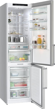 Siemens KG39NAIAU iQ500 Frigorífico combi de libre instalación, congelador inferior, 363 l, Total noFrost, hyperFresh, extremadamente silencioso, iluminación LED, 203 x 60 cm, acero inoxidable antihuellas