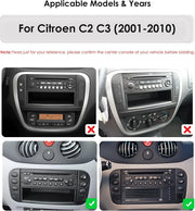 Autorradio Ossuret para Citroën C2/C3 (2001-2010), pantalla táctil Android 13 de 9 pulgadas, 2+32 GB, navegación GPS con CarPlay, Android Auto, mandos al volante, DSP, Bluetooth, USB y WiFi