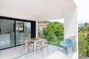 Mesa cuadrada Resol Noa para interior y exterior 90x90 | Jardín, terraza, balcón, salón, cocina, comedor | Diseño, ligera, versátil | 2-4 personas | Patas blancas - Sobre blanco