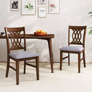 Juego de 4 sillas de comedor Costway con asiento acolchado, respaldo hueco y estructura de madera de caucho