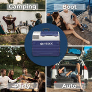 Nevera portátil de compresor, congelador con control por APP, puerto USB, 12/24V, 230V, ruedas, refrigerador transportable, arcón frigorífico, caja congeladora hasta -20 °C para coche, camión, barco (52L - antracita)