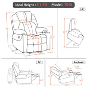 Sillón reclinable eléctrico Mcombo con masaje y carga USB