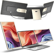 Extensión de pantalla para portátil, monitor triple portátil FHD 1080p de 15,6", compatible con Windows, Mac, Chrome, para portátiles de 13" a 17,3"
