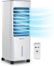 Enfriador de aire portátil Pro Breeze de 5 L, ventilador, humidificador, 3 velocidades, oscilación automática, temporizador, mando a distancia: enfriador de aire evaporativo móvil y potente