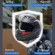 ZHTBATE Casco de Moto Bluetooth Modular Homologado ECE para Hombre y Mujer, Casco Abatible para Adultos con Doble Visera Anticolisión, Casco Integral Modular para Scooter y Motocicleta