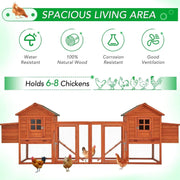 AECOJOY Gallinero grande de 144'' con corral, caseta de madera para aves y jaula para aves de corral