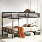DORAFAIR Litera 90 x 200 cm, de Metal, con Somier de Láminas, Escalera y Protección Anticaídas, Cama Doble, Negro