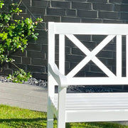 Banco de jardín, banco de madera, blanco, banco de asiento, 2 plazas