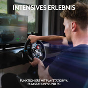 Volante de carreras gaming G29 con rango de giro de 900°, Force Feedback, pedales de acero inoxidable y volante de cuero para PS5, PS4, PC y Mac