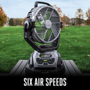 Ventilador oscilante EGO Power+ FN1000 con 6 modos de velocidad, 3 modos de oscilación, 3 modos de nebulización, batería y cargador no incluidos, 25,4 cm, 1700 CFM, 20 MPH