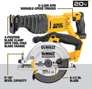 Kit combinado de taladro inalámbrico DEWALT 20V Max, 10 herramientas (DCK1020D2)