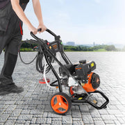 VEVOR Hidrolavadora a gasolina, 3400 PSI, lavadora de alta presión a gas, 10 L/min, con bomba de aluminio, pistola pulverizadora, extensión y 5 boquillas para coche, casa, entrada, vertical