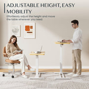 Mesa auxiliar FLEXISPOT: mesa para portátil y mesa de cama flexible con tablero inclinable, altura ajustable y móvil, ideal para sofá, cama y momentos de lectura (Arce, 80x40cm)