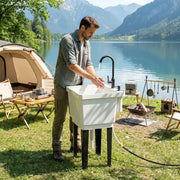 Fregadero portátil para lavandería, lavabo independiente con grifo, dispensador de jabón y mangueras