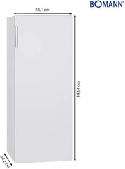 Refrigerador de una puerta de libre instalación Bomann® | Frigorífico grande de 242 litros | incl. iluminación LED | ideal para bebidas y alimentos | bisagra de puerta reversible | VS 7316.1 blanco